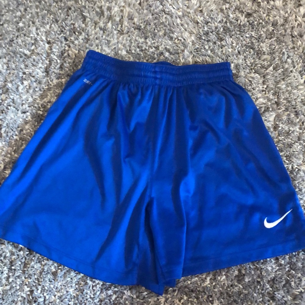 Blue nike dri-fit soccer/ training shorts